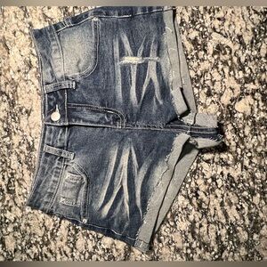 Distressed Blue Jean Shorts for Women